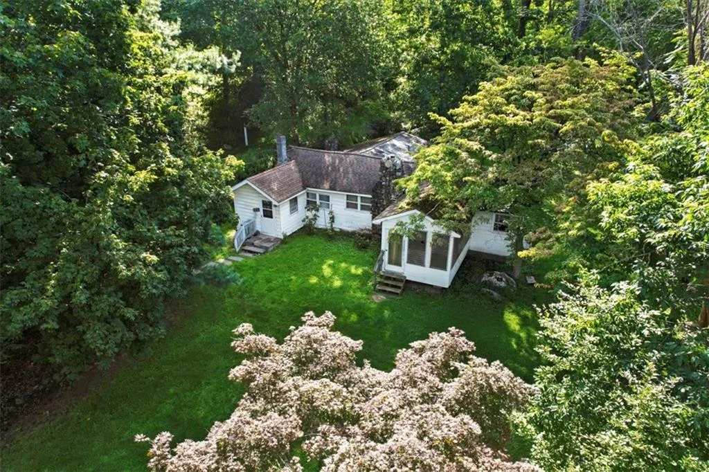 Elevated view of the wooded residential site