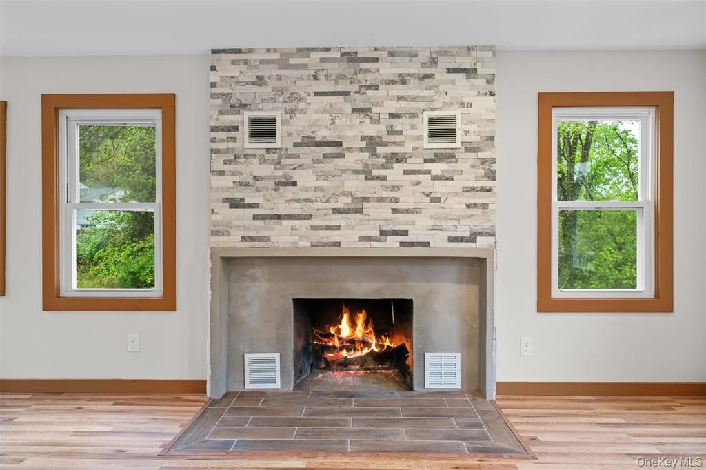 Completed fireplace feature