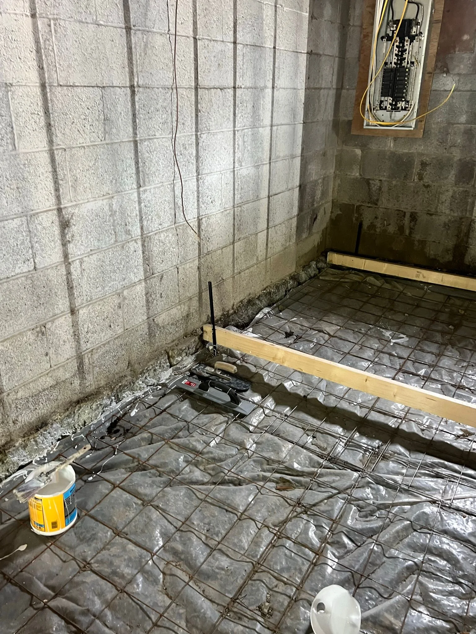 Basement slab preparation