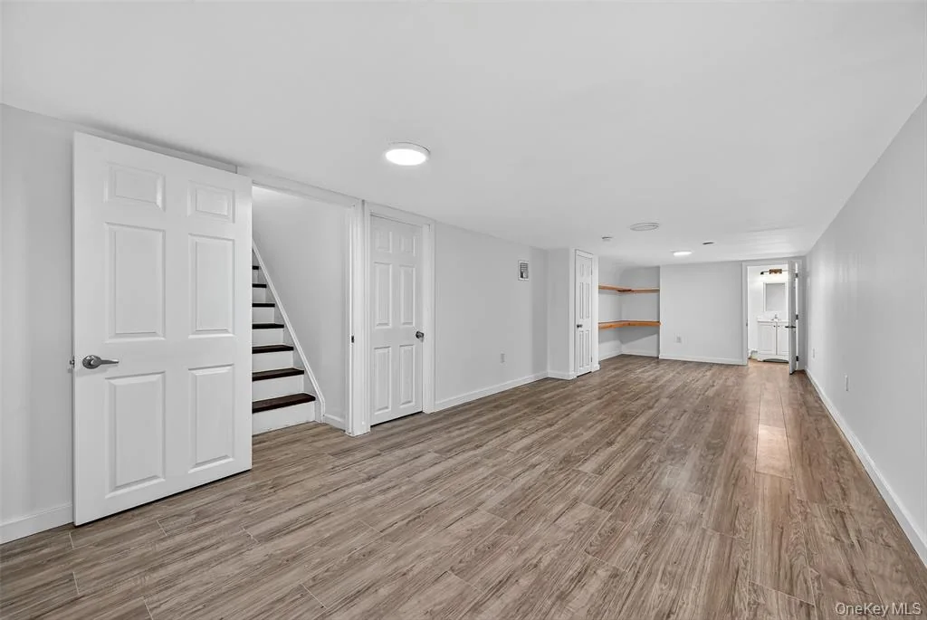 Completed lower-level living area