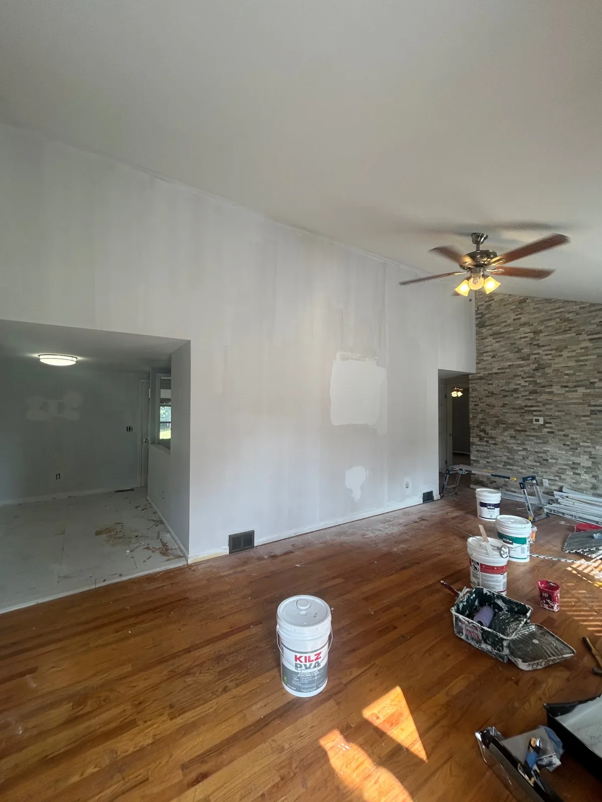 Living room during renovation
