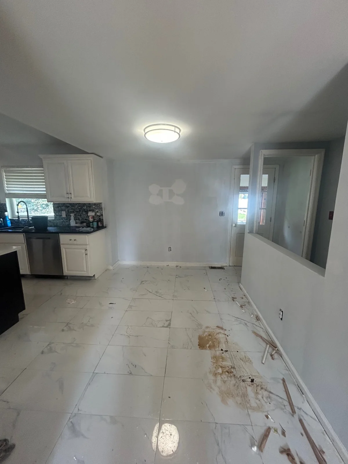 Kitchen and dining area during renovation