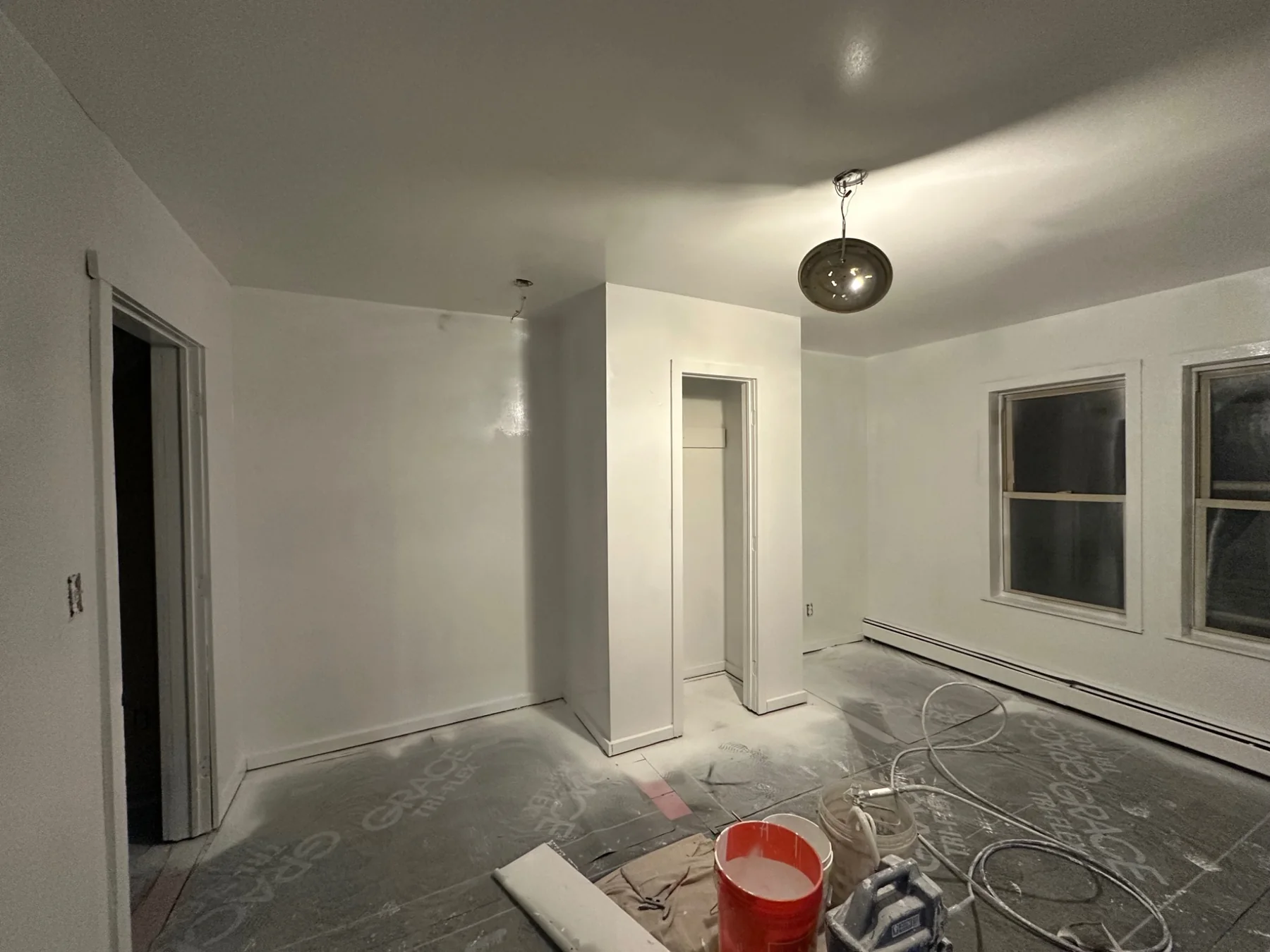 Living area protected during preparation and finishing work
