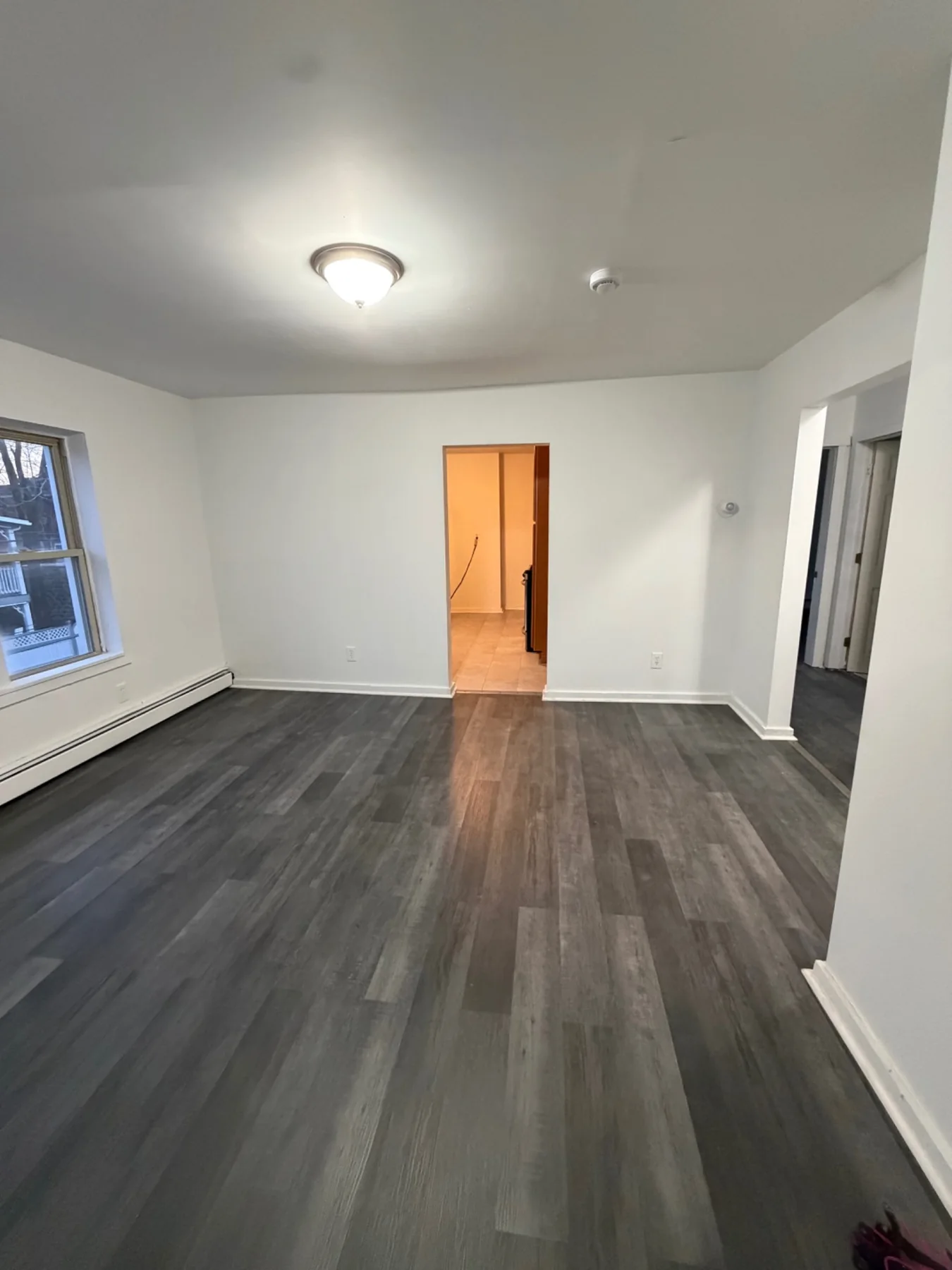 Second-floor living and dining area