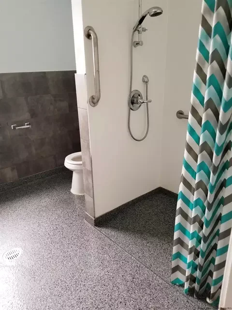 Accessible bathroom before the completed project presentation