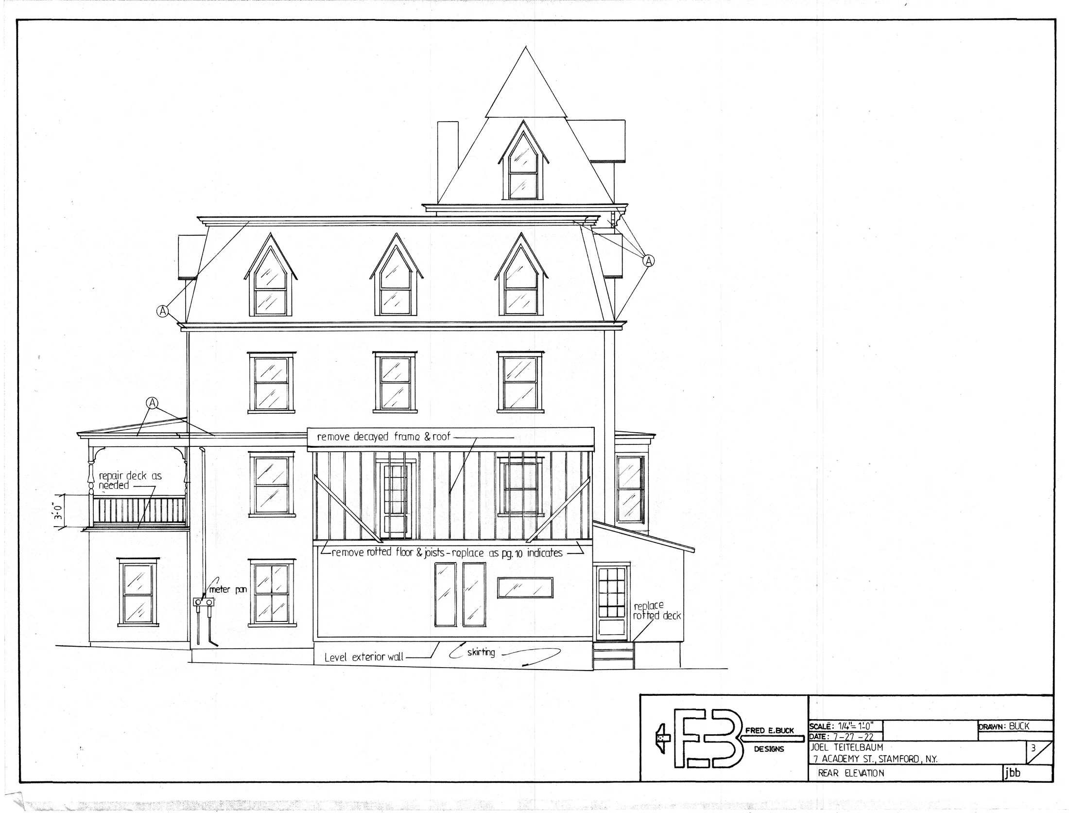 Sheet 3 rear elevation