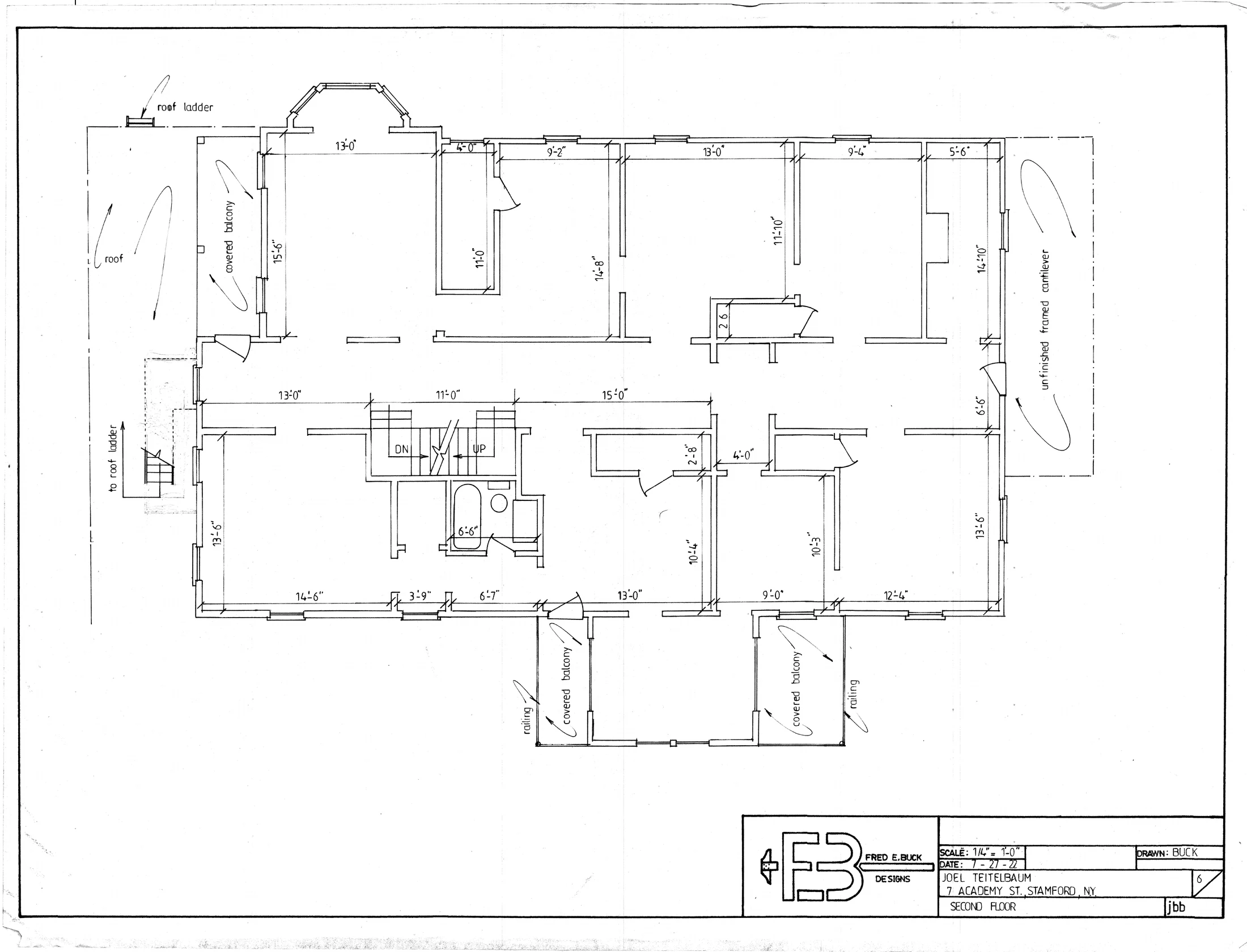 Second-floor plan for 7 Academy Street