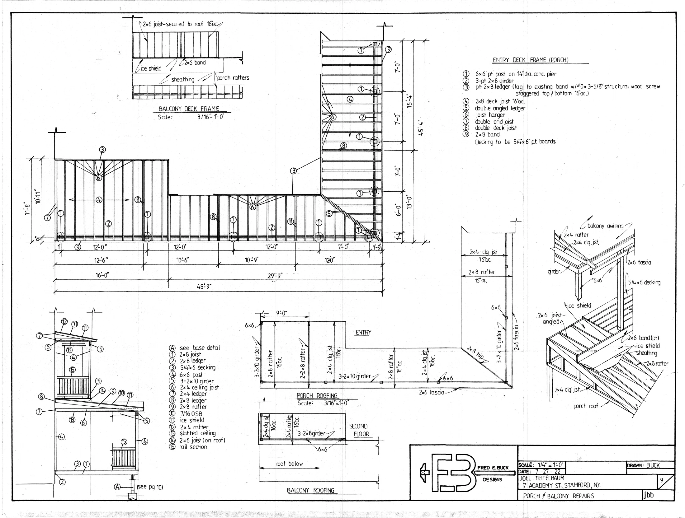 Sheet 9 porch and balcony repair details