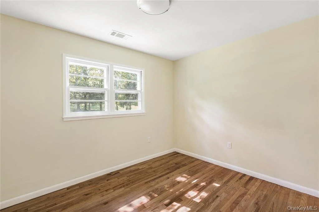 Completed bedroom with windows